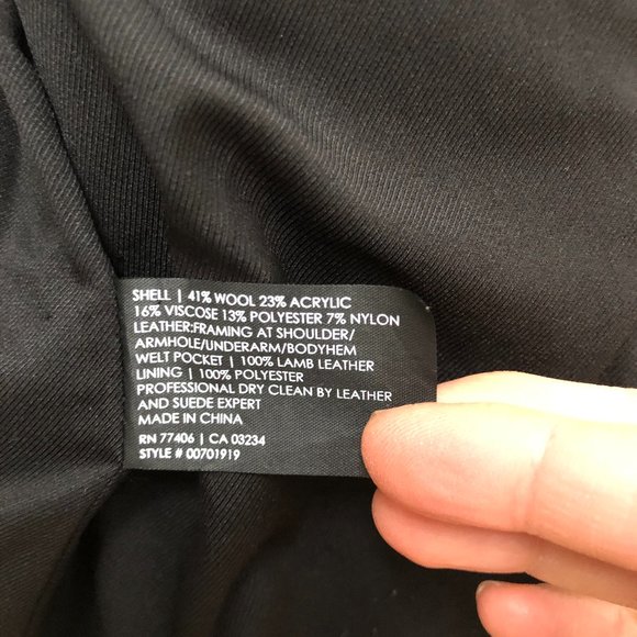 Club Monaco bouclé and leather jacket. Size 4 - Picture 4 of 8